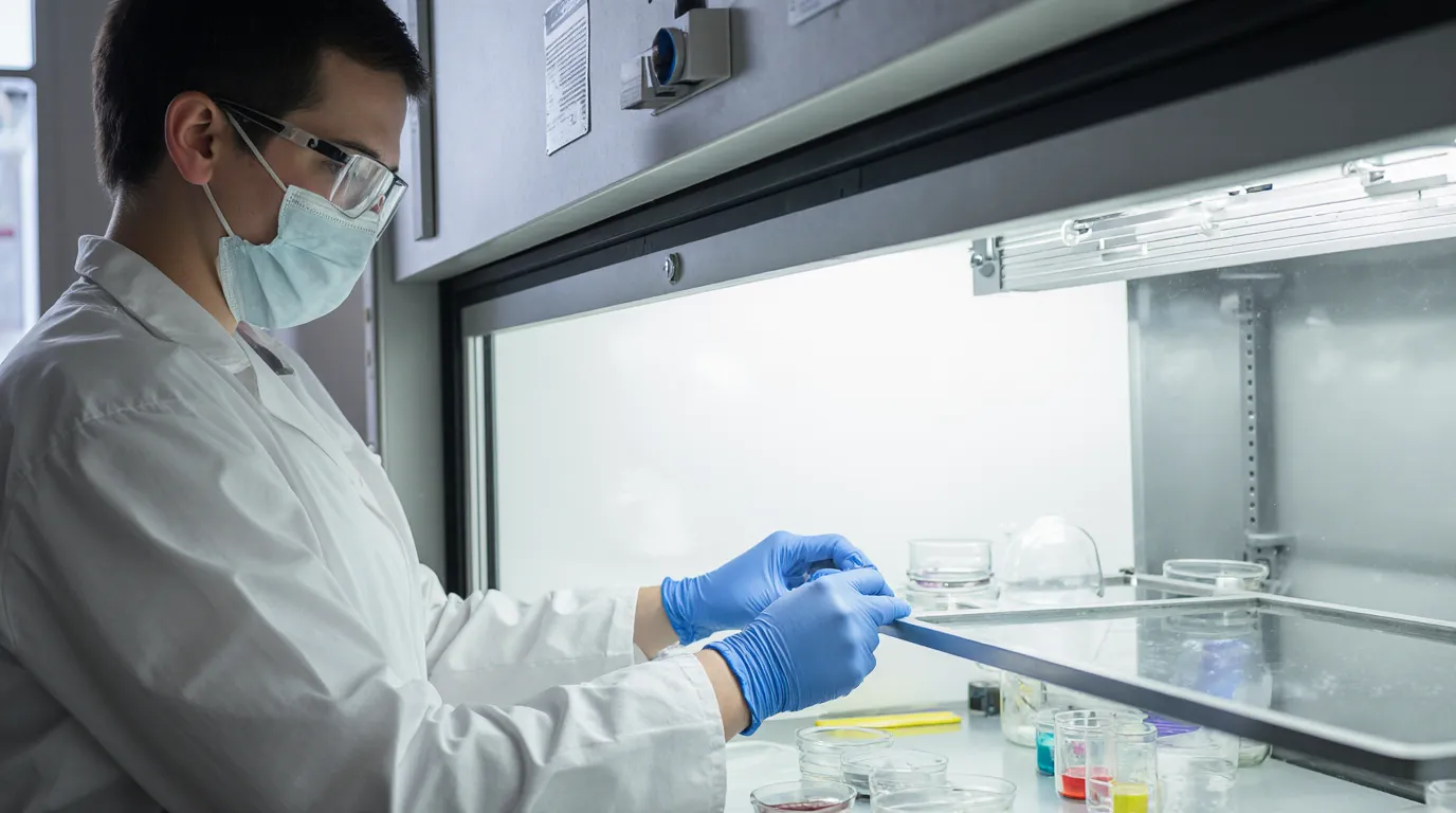 laminar flow hood and sterile work landscape